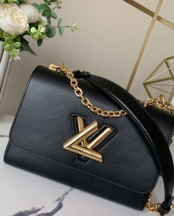 louis vuitton m54804 twist chain bag flap bag epi grained leather