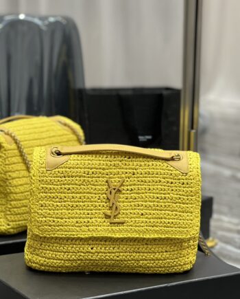 YSL 633158 Niki Raffia Woven Bag 4 Colors Available