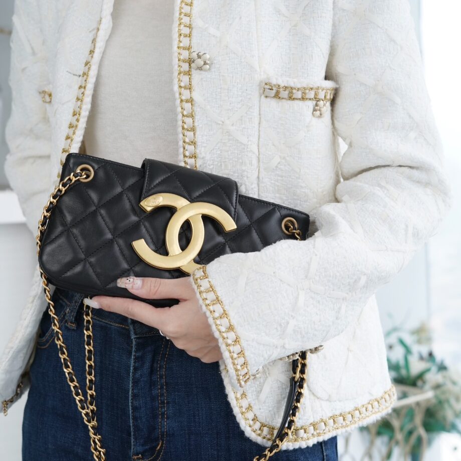 Chanel 24C Vintage Lambskin Baguette Bag