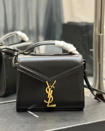 YSL 602716 Black Cassandra Mini Cowhide Handbag