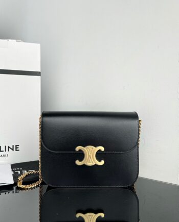 Celine 113583 College Triomphe Shiny Bag In Calfskin