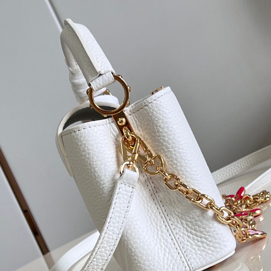 Louis Vuitton M22375 White Capucines Mini Handbag