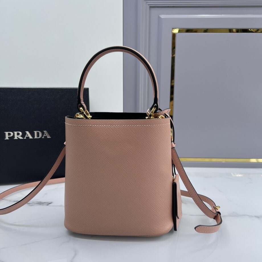 PRADA 1BA217 Light Pink Small Saffiano Leather Prada Panier Bag