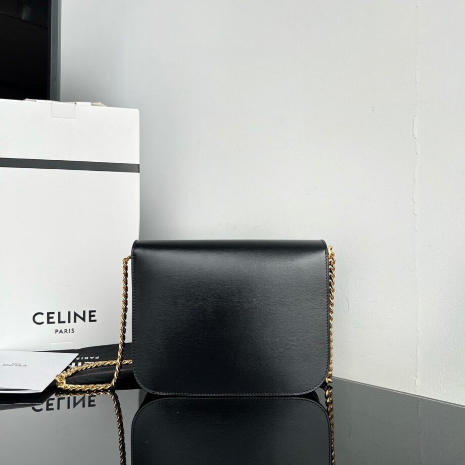 Celine 113583 College Triomphe Shiny Bag In Calfskin