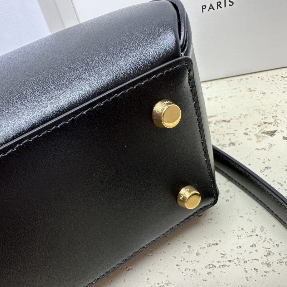 Celine 188003 Black Small 16 Bag In Satinated Calfskin