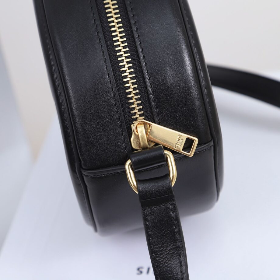 celine 198603 black oval bag cuir triomphe in smooth calfskin