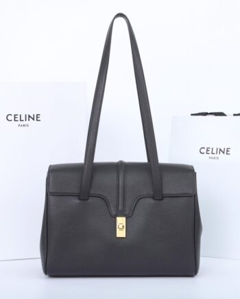 Celine 195543 Black Medium Soft 16 Bag In Calfskin