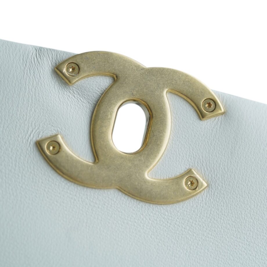 Chanel White Italian Imported Lambskin 19 Handbag