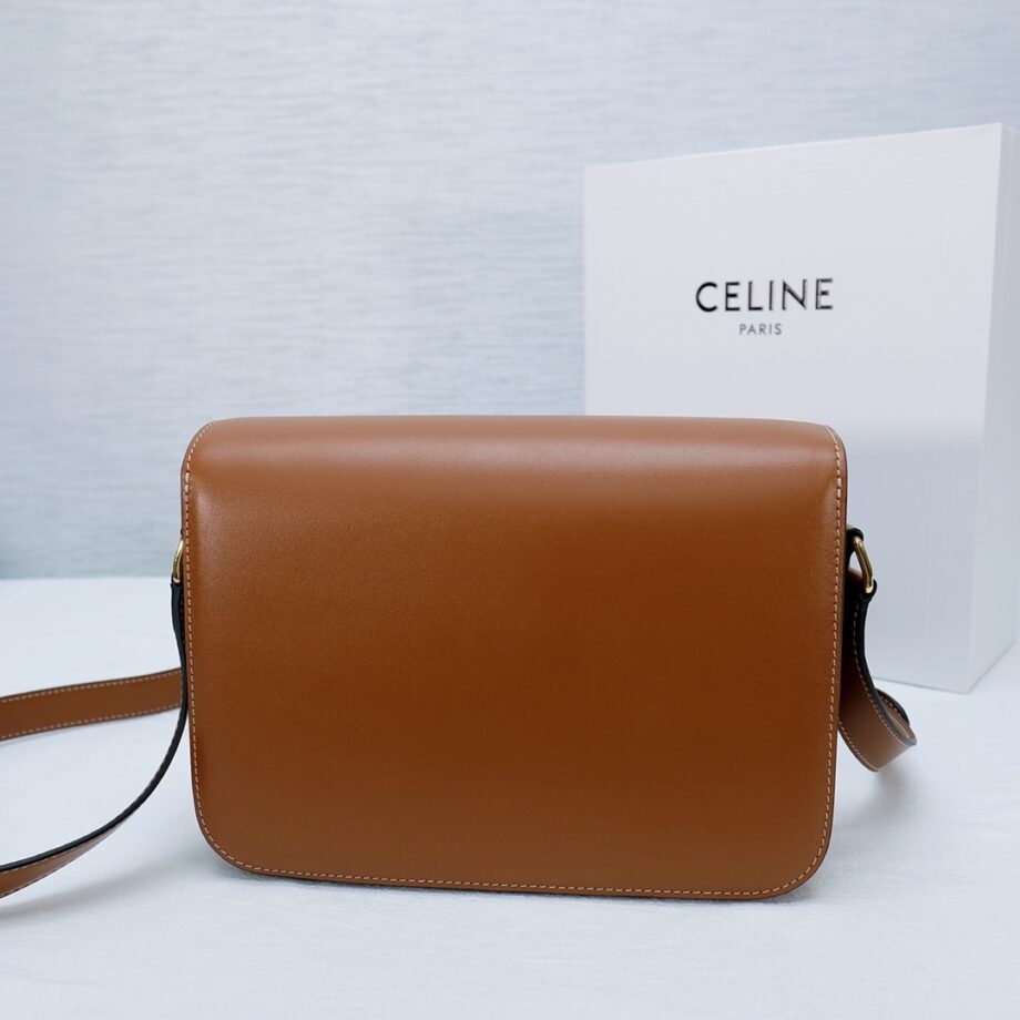 Celine 187363 Triomphe Medium Shiny Calfskin Sholder Bag