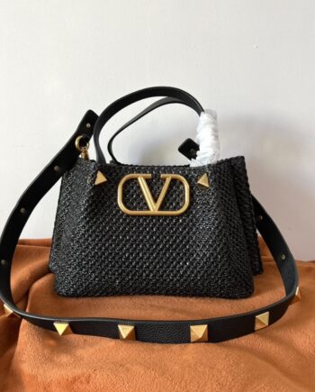 Valentino Raffia Woven Tote Bag Small Size