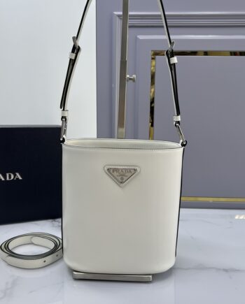 PRADA 1BE059 White New Bucket Bag