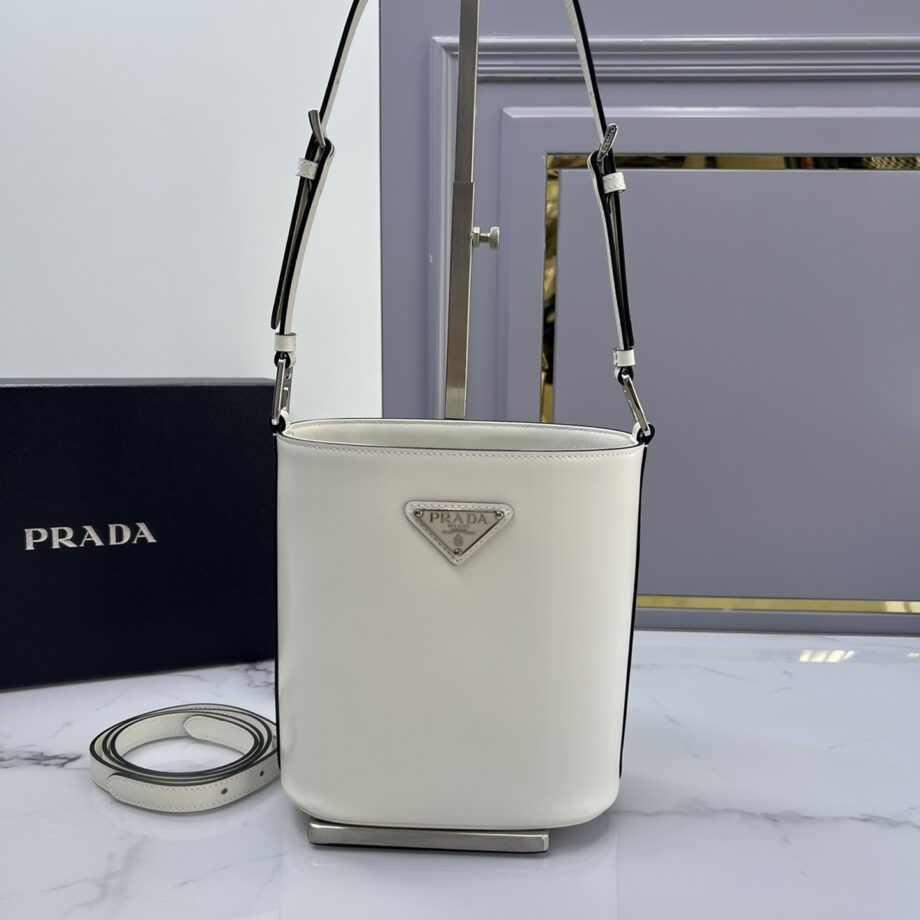 PRADA 1BE059 White New Bucket Bag