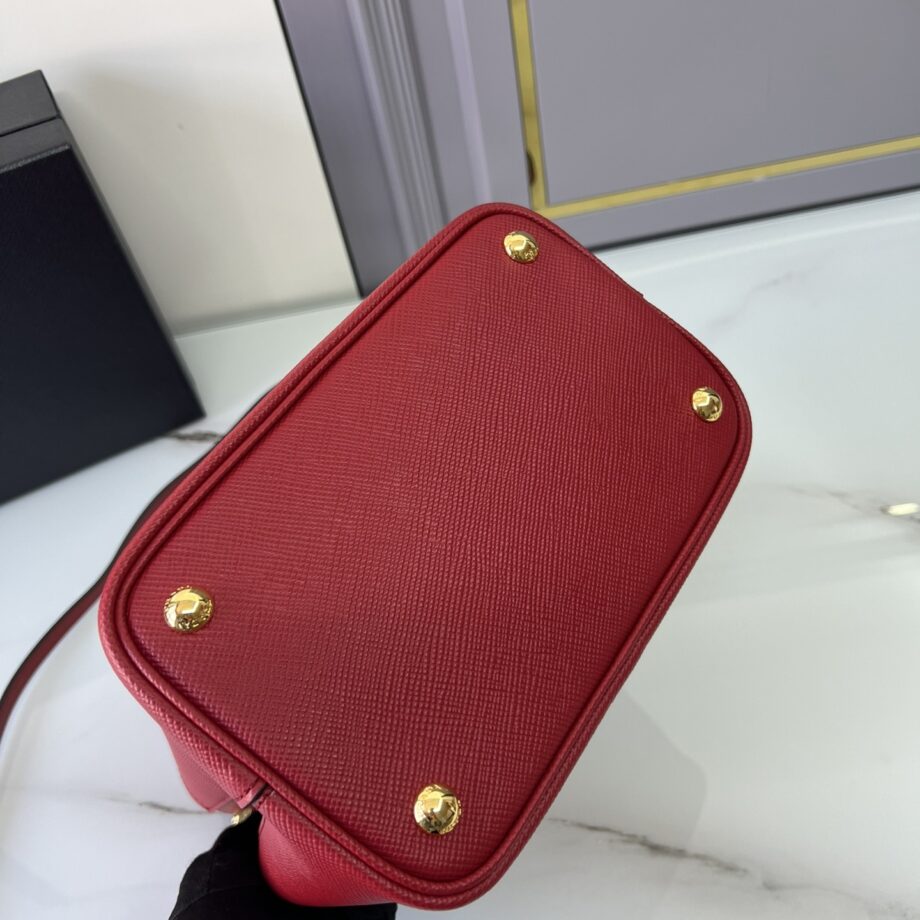 PRADA 1BA212 Red Medium Saffiano Leather Prada Panier Bag