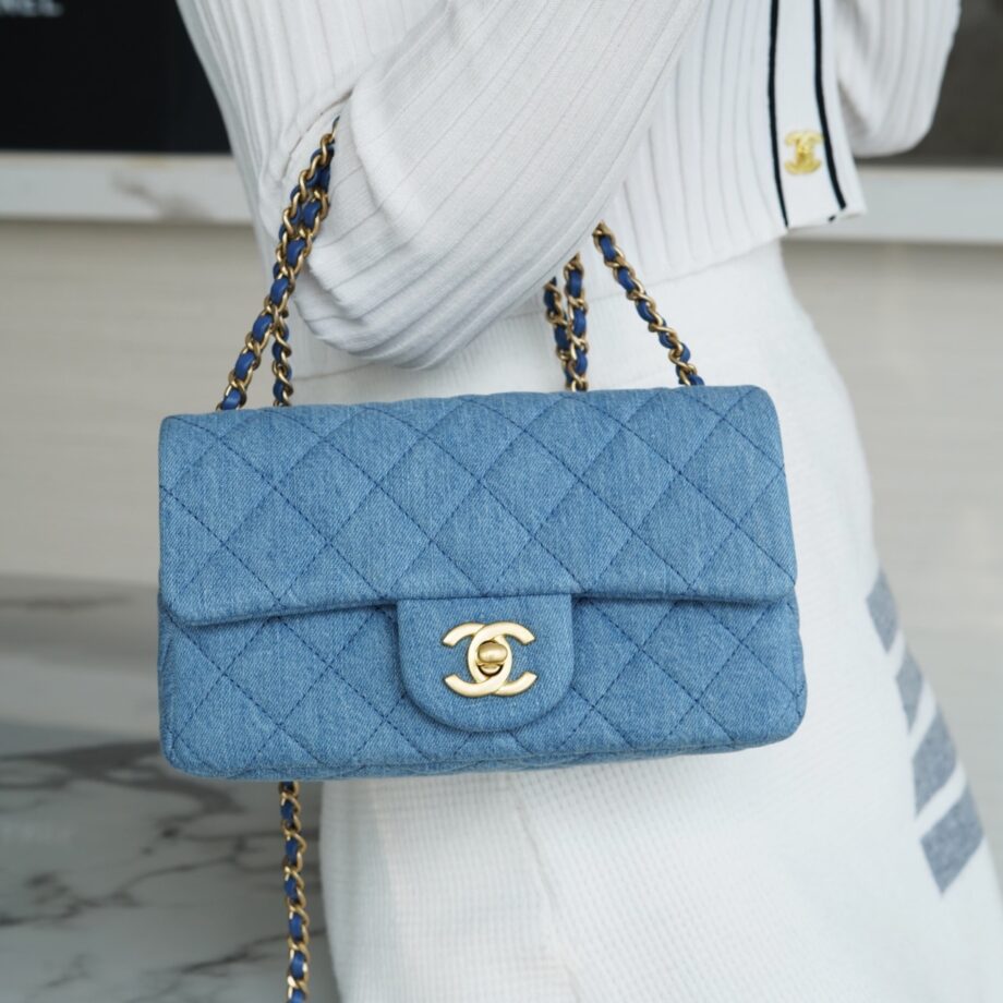 Chanel Denim Mini Flag Bag