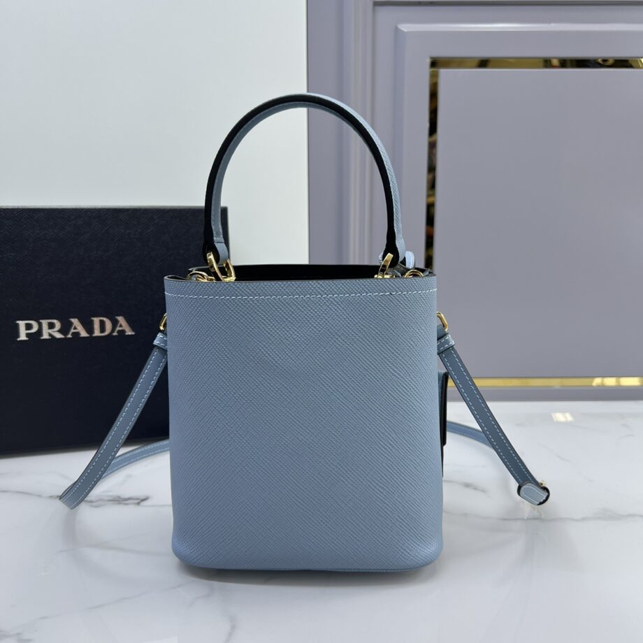 PRADA 1BA217 Celeste Small Saffiano Leather Prada Panier Bag