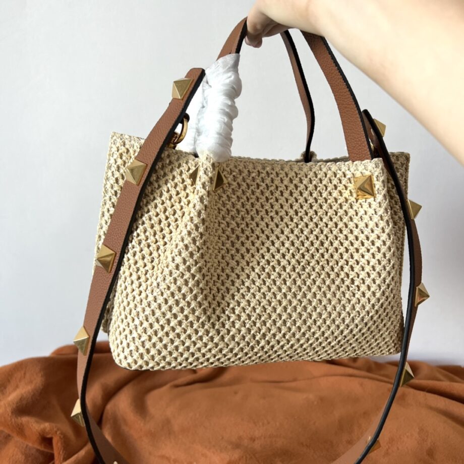 Valentino Raffia Woven Tote Bag Small Size