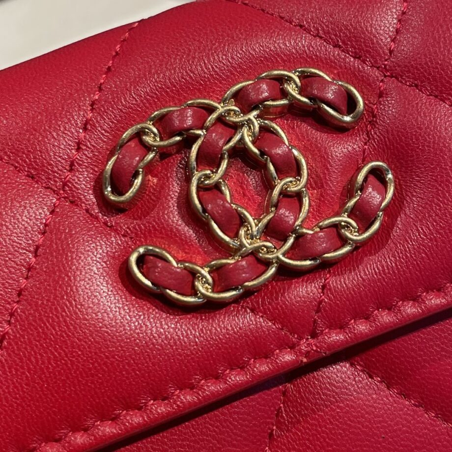 Chanel Red 19 Wallet