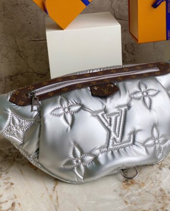 louis vuitton m20971 silver down maxi waist bag