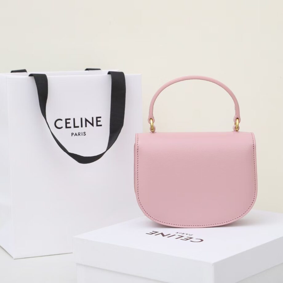 celine 10l063 pink mini besace triomphe saddle bag