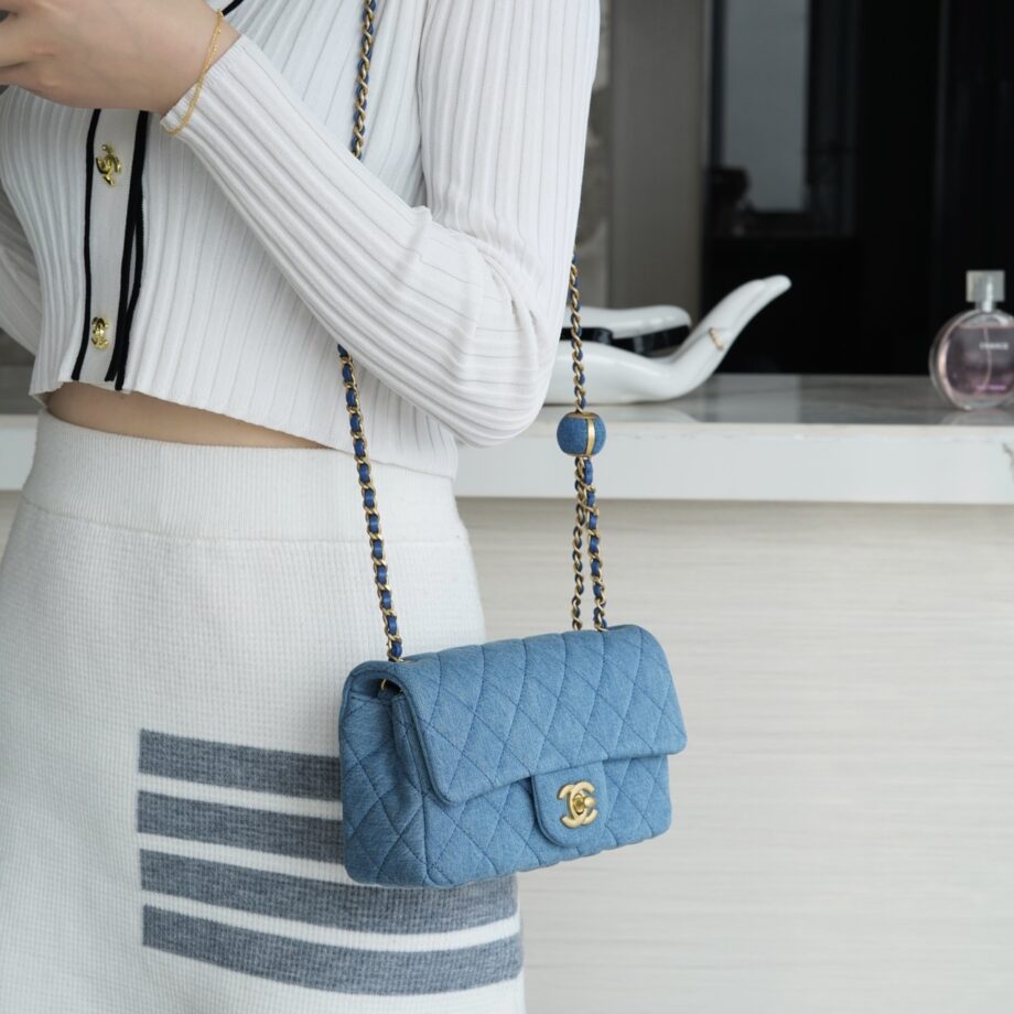 Chanel Denim Mini Flag Bag