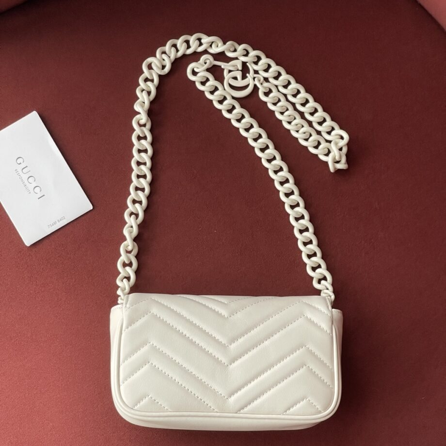 gucci 699757 white gg marmont belt bag