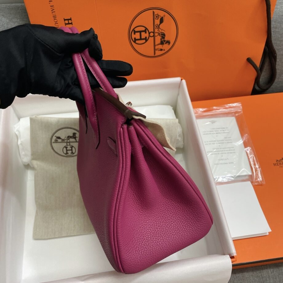 HermèS Birkin25 Rose Violet Togo Leather Hand-Stitched Birkin 25