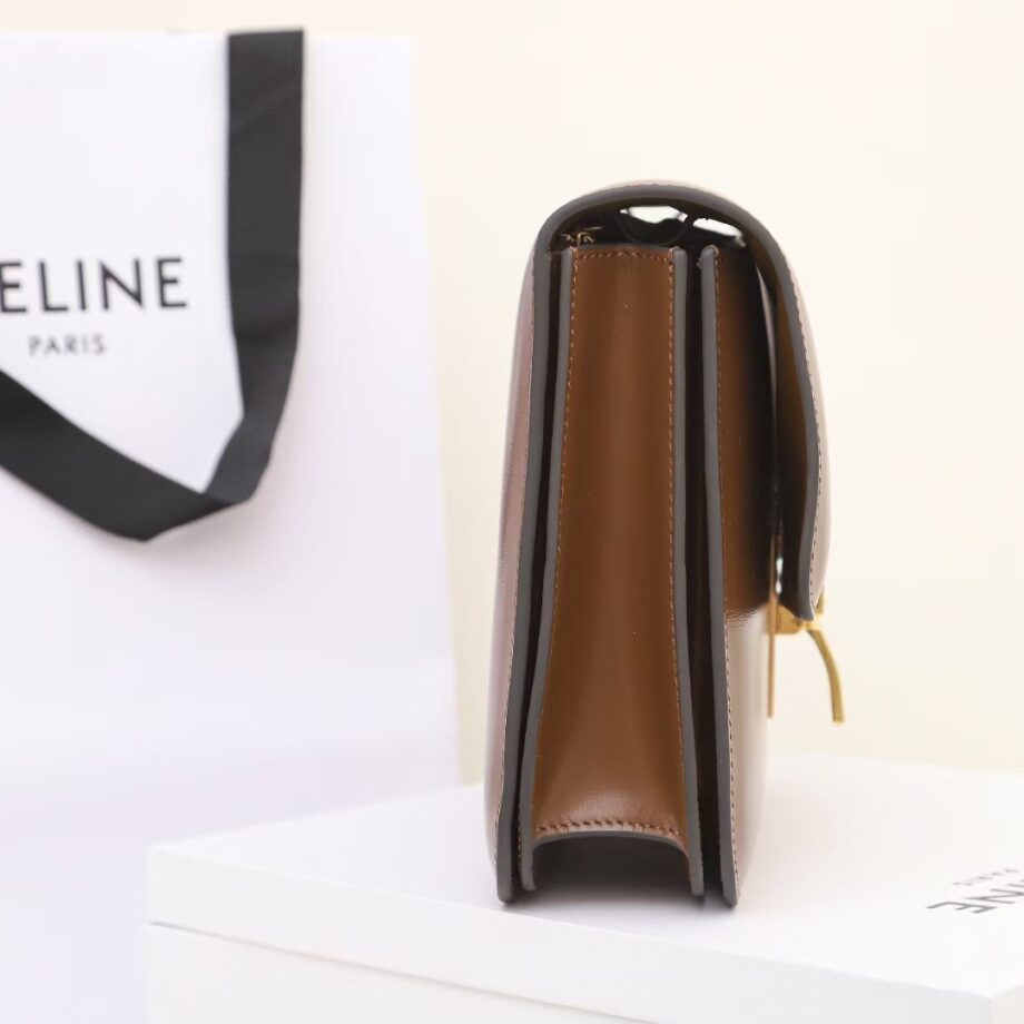 celine 189173 camel teen classic bag in box calfskin