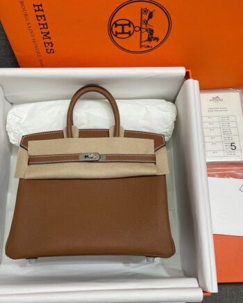 HermèS Birkin25 Brown Togo Cowhide Handmade Sewing Birkin25