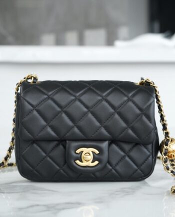 Chanel Black Italian Imported Lambskin Mini Flap Bag