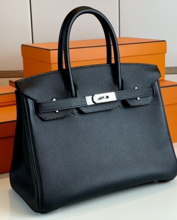 HermèS Birkin30 Black Togo Leather Silver Hardware Handmade Birkin30