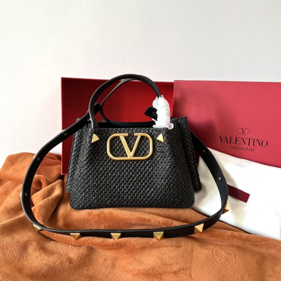 Valentino Raffia Woven Tote Bag Small Size