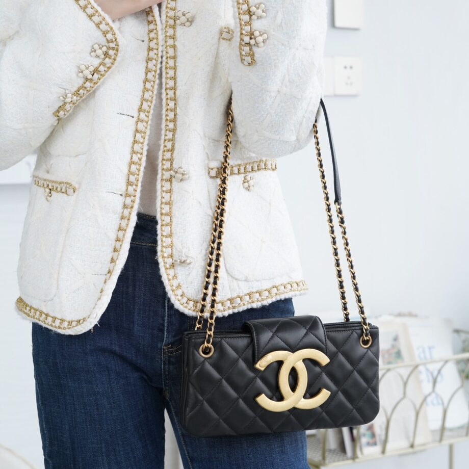 Chanel 24C Vintage Lambskin Baguette Bag