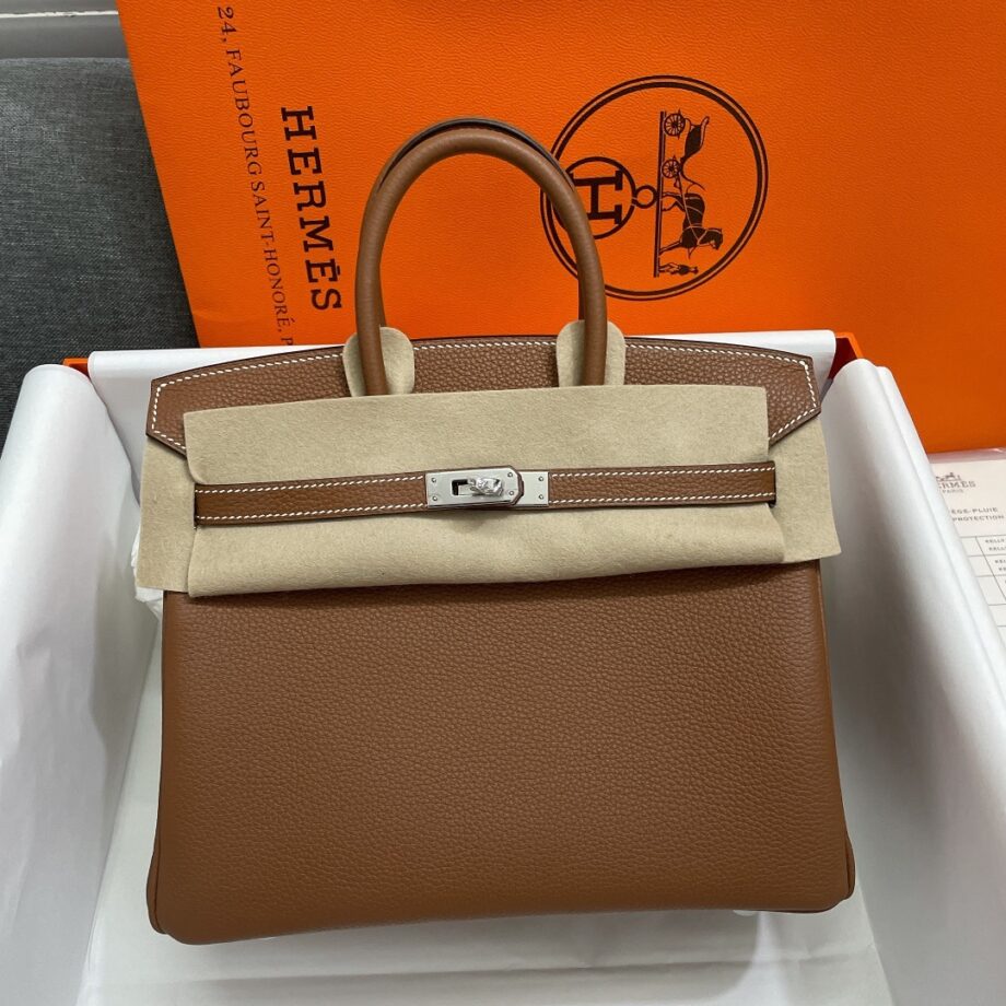 HermèS Birkin25 Brown Togo Cowhide Handmade Sewing Birkin25