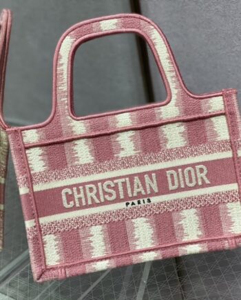 dior mini pink striped tote