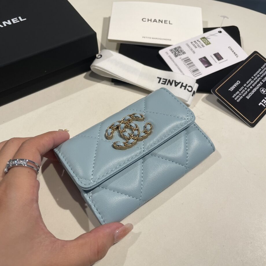 Chanel Light Blue 19 Wallet