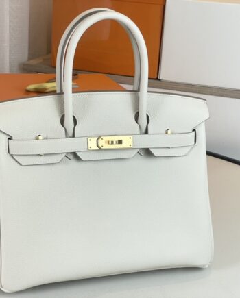 HermèS Birkin30 Milkshake White Togo Leather Gold Hardware Handmade Birkin30