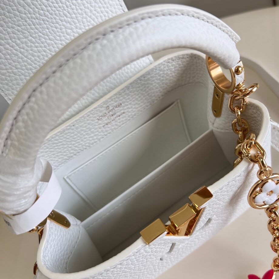 Louis Vuitton M22375 White Capucines Mini Handbag