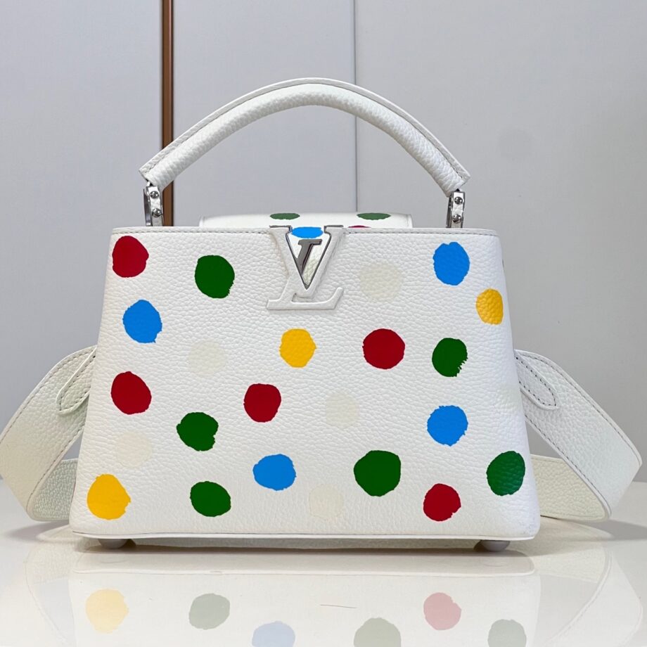 Louis Vuitton M21637 Hand-Painted Polka Dot Print Lv X Yk Capucines Bb Handbag