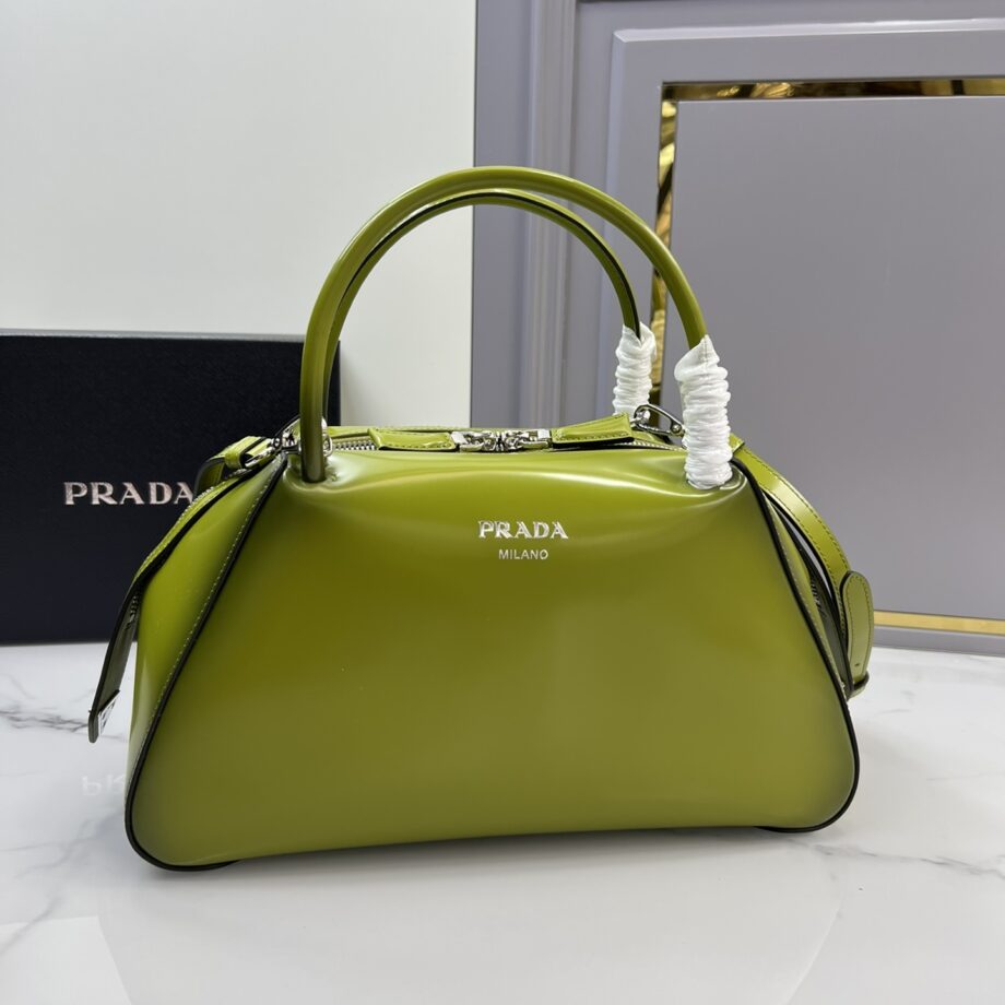 PRADA 1BA365 Green Medium Brushed Leather Prada Supernova Handbag