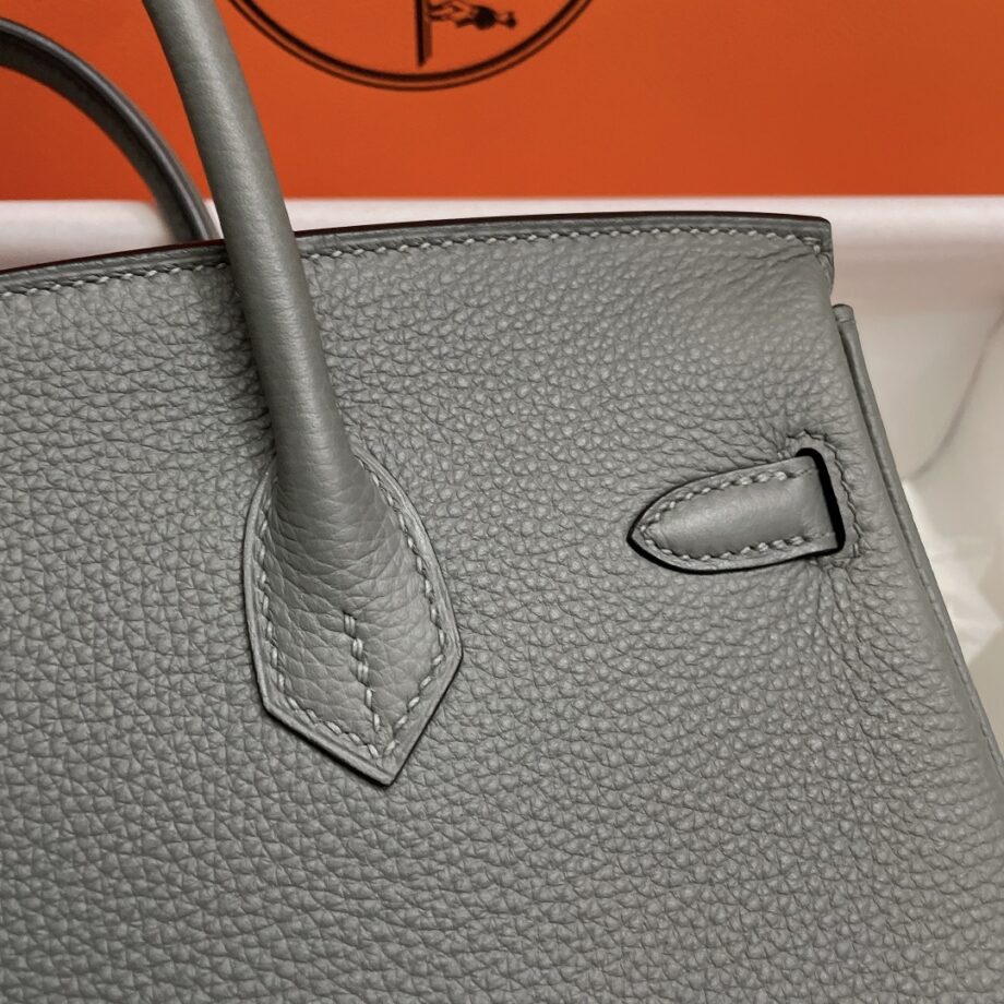 HermèS Birkin25 Almond Green Togo Leather Hand-Stitched Birkin 25