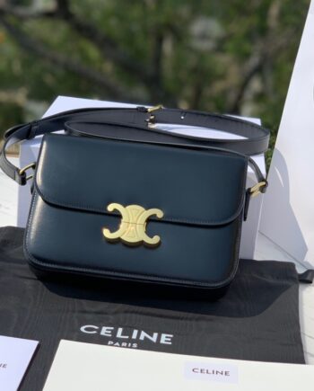 celine triomphe bag in shiny calfskin