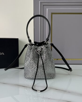 PRADA 1BE067 Satin Mini-Bag With Crystals