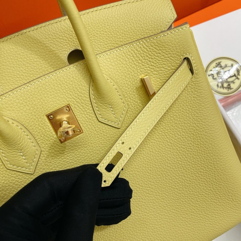 HermèS Birkin25 Yellow Togo Leather Hand-Stitched Birkin 25