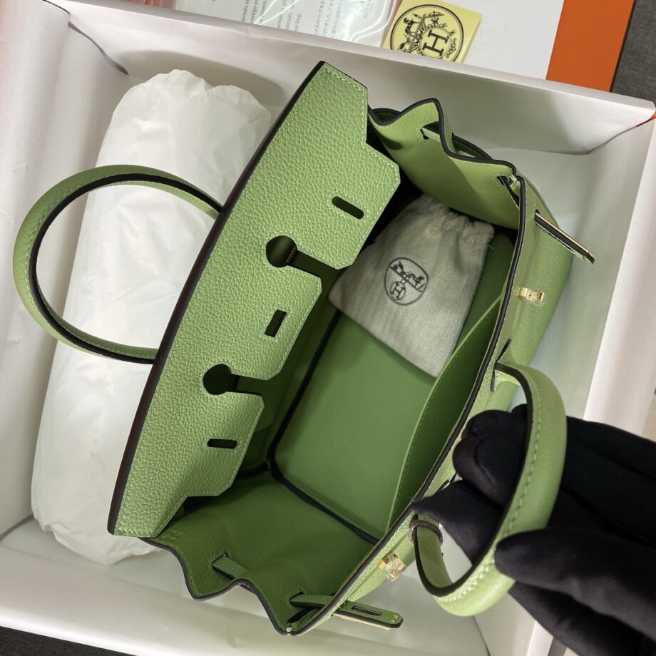 HermèS Birkin25 Avocado Green Togo Leather Hand-Stitched Birkin 25