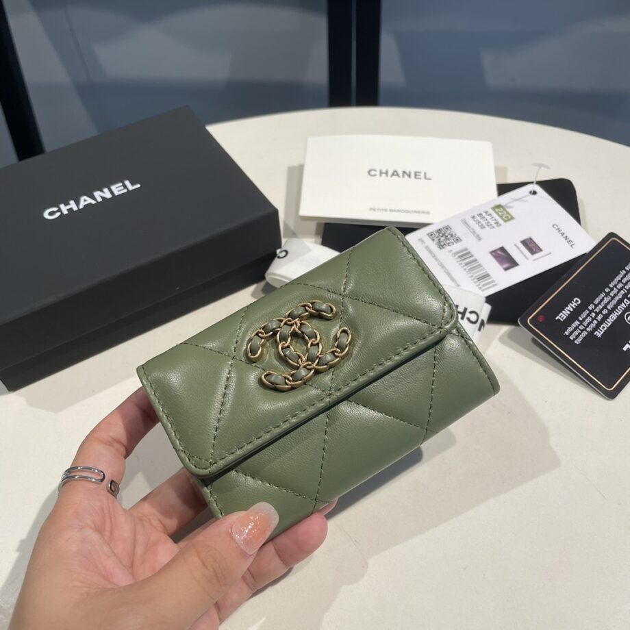 Chanel Green 19 Wallet