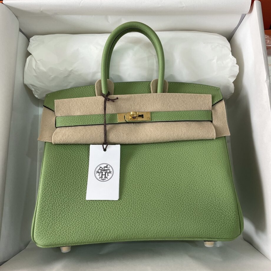 HermèS Birkin25 Avocado Green Togo Leather Hand-Stitched Birkin 25