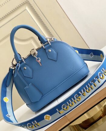 louis vuitton m57426 blue alma bb handbag