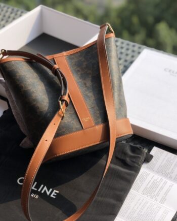 celine celine triomphe medium bucket bag