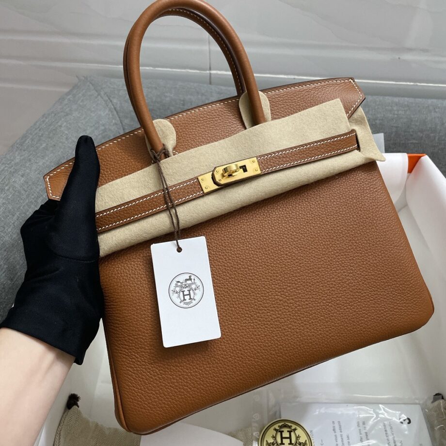 HermèS Birkin 25 Brown Togo Leather Hand-Stitched Birkin 25