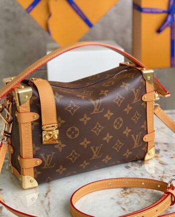 louis vuitton 21 x14x6cm box bag side trunk pm handbag